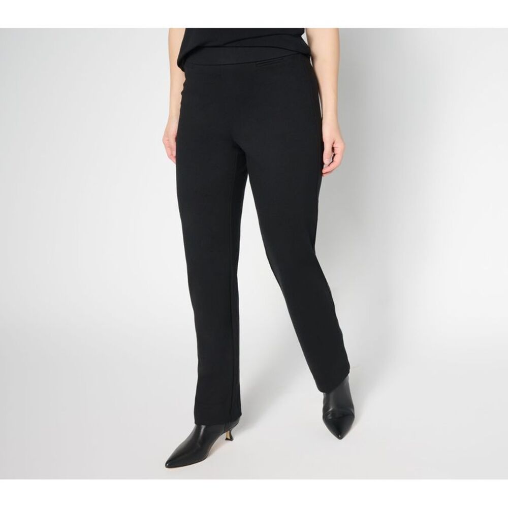 nicole by Nicole Miller Women's Plus Sz Pants 2X Posh Ponte Pull-On Black